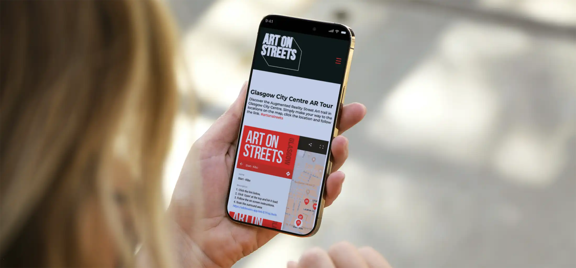Art on streets mobile website